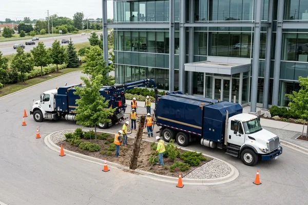 Fiber lateral trench to a tech office building off Highway 7